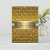 Invitation Gold Swirls Gold All Occasion Party Modèle (Debout devant)