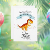 Invitation Gold T Rex, Joyeux garçon d'anniversaire