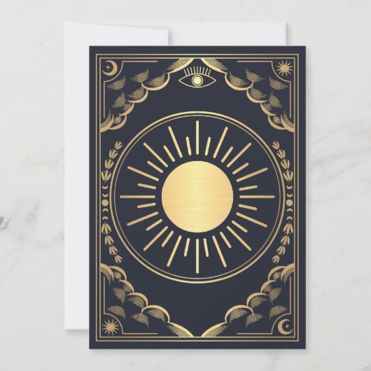 Invitation Gold Tarot Mariage gothique Photo Enregistrer la d (Dos)