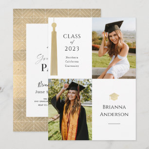 Invitation Gold Tassel & Casquette 2 Diplôme photo