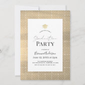 Invitation Gold Tassel & Casquette 2 Photo Blue Graduation (Dos)