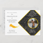 Invitation Gold Tassel Class of 2023 Photo Script Graduation (Devant / Derrière)