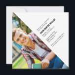 Invitation Gold Tassel Grad Cap Graduation Custom Photo<br><div class="desc">I designed this graduation invitation card to resemble a graduation cap with a gold tassel. The angled square card achieves this look,  making your gratitude thoughtful and creative,  just like you. Customize the name,  class year,  schoo,  party details and,  photo to make it uniquely yours. A wonderful keepsake.</div>