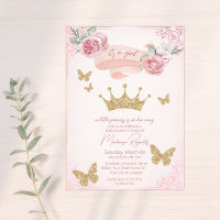 Gold Tiara & Butterflies Princess Baby shower