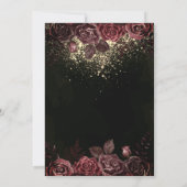 Invitation Gold Tiara, Confetti Fleurs Bourgogne Quinceañera (Dos)