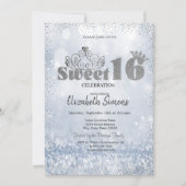 Invitation Gold Tiara Confetti Princess Bokeh Sweet 16 (Devant)