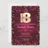 Invitation Gold Tiara, Diamonds Bourgogne 18ème anniversaire (Devant)