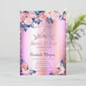 Invitation Gold Tiara Diamonds Rose bleu rose doux 16 (Debout devant)