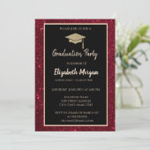 Invitation Gold Tiara Red Parties scintillant Graduation (Debout devant)