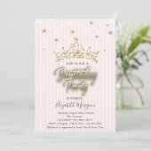 Invitation Gold Tiara Stars Frappe Anniversaire (Debout devant)