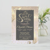 Invitation Gold Tiara Sweet Diamonds 17 Anniversaire (Debout devant)