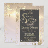 Invitation Gold Tiara Sweet Diamonds Savvy dix-sept (Devant / Derrière)