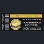 Invitation Gold Ticket 70th Birthday Party<br><div class="desc">Billet d'entrée VIP en diamant noir classique 70e anniversaire invitation de fête. Vous pouvez facilement customiser ce ticket amusant et élégant 70e anniversaire invitation en ajoutant simplement les détails de votre événement dans le style de police et la couleur,  le libellé et la disposition de votre choix.</div>