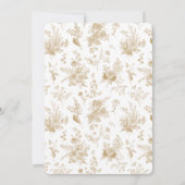 Invitation Gold Toile De Jouy French Floral Anniversaire (Dos)
