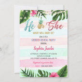 Invitation Gold Tropical Beach Luau Genre Reveal (Devant)