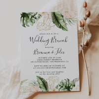 Gold Tropical Foliage Floral Mariage Brunch