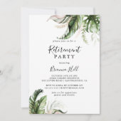 Invitation Gold Tropical Green Retraite Party (Devant)
