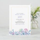Invitation Gold & Tropical Succulents Bridal Brunch Douche da (Debout devant)