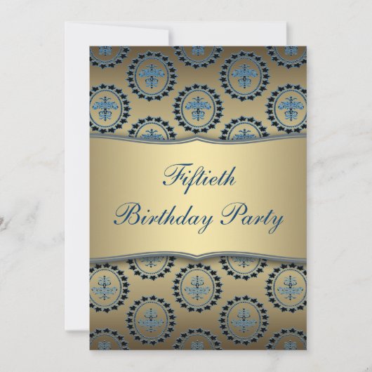 Invitation Gold Turquoise 50e anniversaire (Devant)