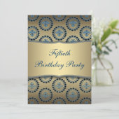 Invitation Gold Turquoise 50e anniversaire (Debout devant)