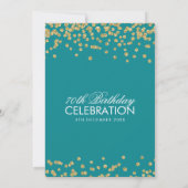 Invitation Gold Turquoise 70e anniversaire Parties scintillan (Dos)