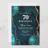Invitation Gold Turquoise Agate 70e anniversaire (Devant)