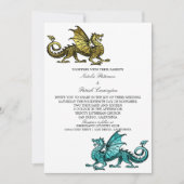 Invitation Gold Turquoise Dragon Wedding (Devant)