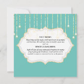 Invitation Gold turquoise parties scintillant robe mariée élé (Dos)