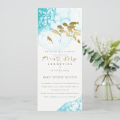 Invitation Gold Turquoise Poisson sous-marin Première communi (Debout devant)