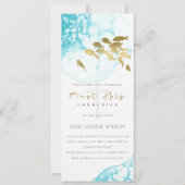 Invitation Gold Turquoise Poisson sous-marin Première communi (Devant)