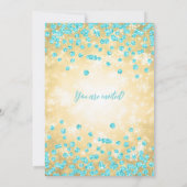 Invitation Gold Turquoise Winter ONEDERLAND 1er anniversaire (Dos)