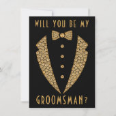 Invitation Gold Tuxedo Serez-Vous Mon Groomsman (Devant)