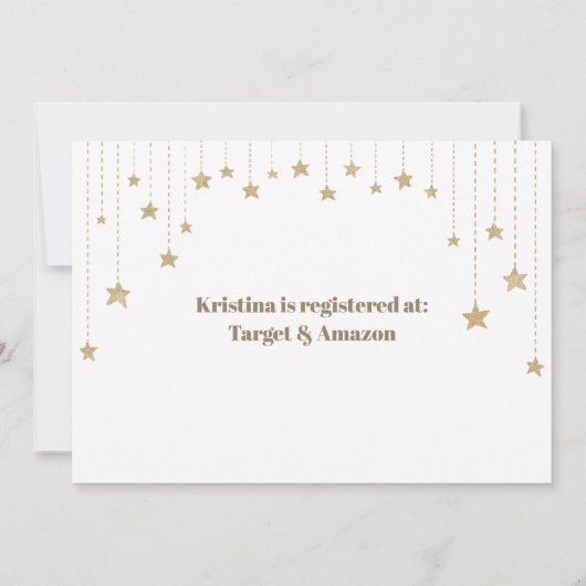 Invitation Gold Twinkle Twinkle Little Star Baby shower (Dos)