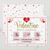 Invitation Gold Valentine Mini Sessions Photographie (Devant / Derrière)