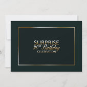 Invitation Gold Vert sophistiqué 90e anniversaire surprenant (Dos)