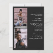 Invitation Gold Vertical Art Deco Photo Graduation Party (Dos)