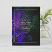 Invitation Gold Vintage Mariage damassé (Debout devant)