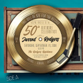 Invitation Gold Vinyl Record Retro Music 50e fête d'anniversa
