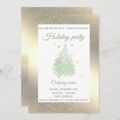 Invitation Gold watercolor pin société Noël (Devant / Derrière)