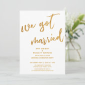 Invitation Gold Waves Nous Nous Sommes Mariés White Mariage R (Debout devant)