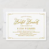 Invitation Gold Whimsical Frontières Nuptiale Brunch Invitati (Devant)