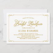 Invitation Gold Whimsical Frontières Nuptiale Luncheon Invita (Devant)