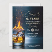 Invitation Gold Whiskey Theme Men 65th Birthday Party (Devant)