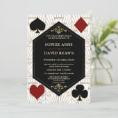Invitation Gold White Art Deco Casino QR Code Gatsby Wedding  (Debout devant)