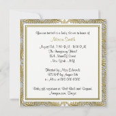 Invitation Gold White Art Deco Damask Baby shower 2 (Dos)