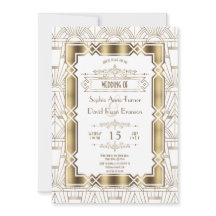 Gold White Art Déco Gatsby 20s Style Mariage