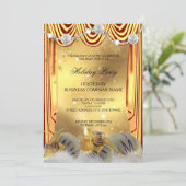 Invitation Gold White Baubles Noël (Debout devant)