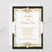 Invitation Gold White Black Diamond fête d'anniversaire (Devant)