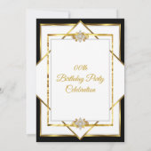 Invitation Gold White Black Diamond fête d'anniversaire (Dos)