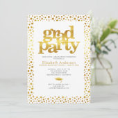 Invitation Gold white grad party moderne audacieuse typograph (Debout devant)